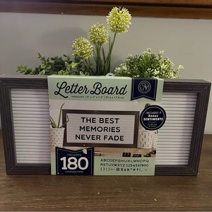 Letter Board, Message Center, 180 Characters, 9 Phrases, Gray Frame, 14”x7”x1.5”